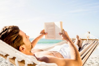 Reading on the beach