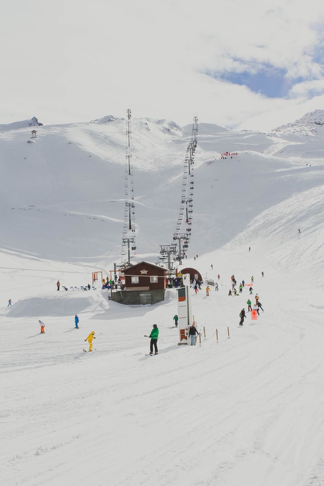 Skiers and Chairlift 