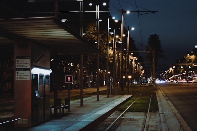 Barcelona Tram Evening